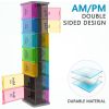 Colorful Extra Large Pill Organizer XXL Pill Box 7 Day Weekly Pill Organizer with AM PM Large Compartments Jumbo Pill Holder for Vitamins Huge Medicin