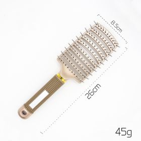 Hairbrush Anti Klit Brushy Haarborstel Women Detangler Hair Brush Bristle Nylon Scalp Massage  Teaser Hair Brush Comb (Option: Gold-No brush-2pc)