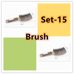 Hairbrush Anti Klit Brushy Haarborstel Women Detangler Hair Brush Bristle Nylon Scalp Massage  Teaser Hair Brush Comb (Option: Set 15-Brush-Set)