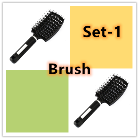 Hairbrush Anti Klit Brushy Haarborstel Women Detangler Hair Brush Bristle Nylon Scalp Massage  Teaser Hair Brush Comb (Option: Set 1-Brush-Set)